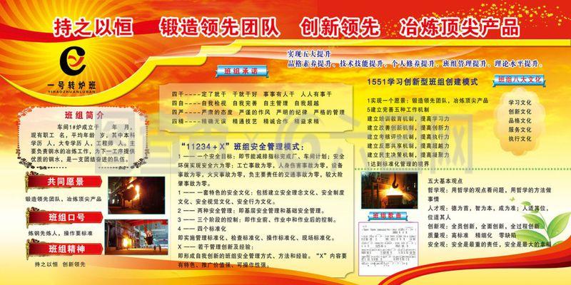 轧钢工厂标语宣传展板