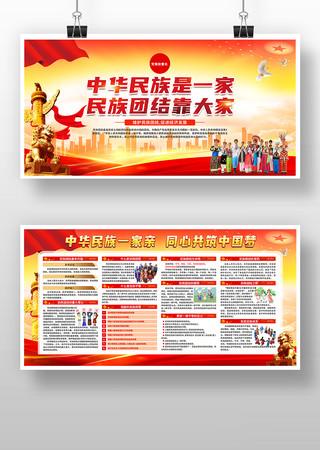 民族团结进步宣传月宣传展板