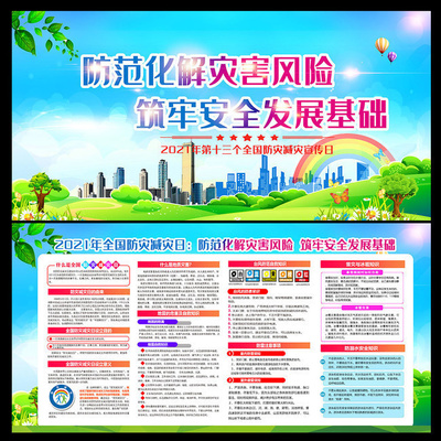 2021年全国防灾减灾日宣传展板